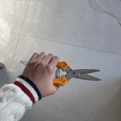 ซื้อ อุดมสมบูรณ์แบบ 200 มิลลิเมตร Orange Handle Hardware Scissors สําหรับการตัดเส้นใยผ้าหนังพลาสติก ((SB101) การผลิตออนไลน์