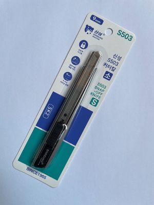 86 มิลลิเมตร Snap Off Drywall Utility Knife สีเทา Single Blade Slide Lock