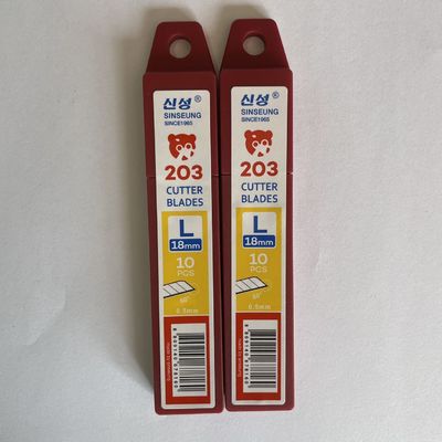 หนา 18 มิลลิเมตร Snap Cutter Blade มุม 60 องศา ความหนา 0.5 มิลลิเมตร Sinseung L203