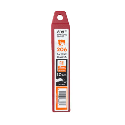 L206 Snap Off Knife 18mm SK2 กระดาษตัดเหล็กคาร์บอน มหาวิทยาลัย 0.5mm 14-Segment 60°
