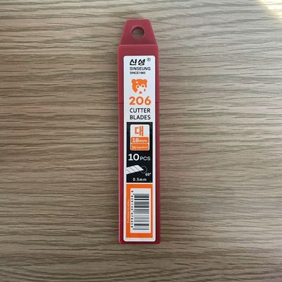 ใบมีดคัตเตอร์สีเงิน ยาว 109 มม. 15 ชิ้น 18 มม. เพื่อประสิทธิภาพที่ยาวนาน